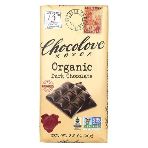 Chocolove Xoxox Premium Chocolate Bar - Fair Trade Organic Dark Chocolate - 3.2 Oz Bars - Case Of 12
