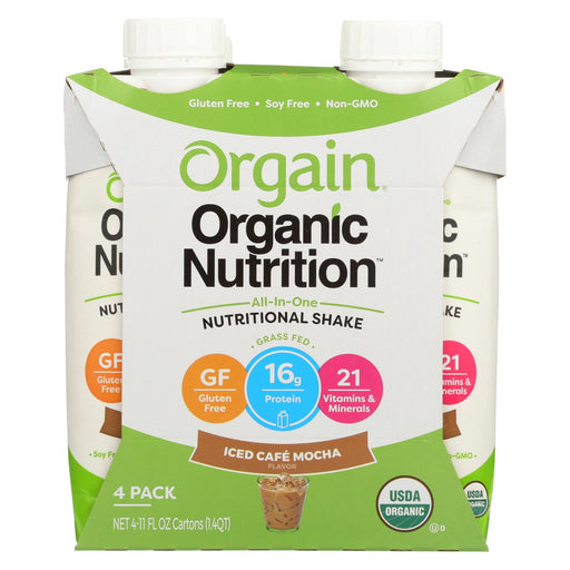 Orgain Organic Nutritional Shake - Iced Caf? Mocha - Case Of 3 - 11 Fl Oz.