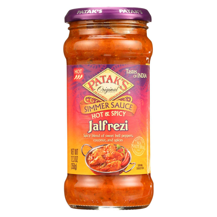 Pataks Simmer Sauce - Hot And Spicy - Jalfrezi - Hot - 12.3 Oz - Case Of 6