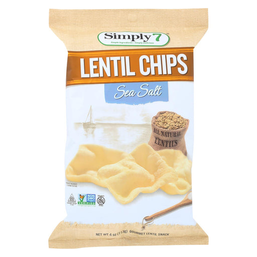 Simply 7 Lentil Chips - Sea Salt - Case Of 12 - 4 Oz.