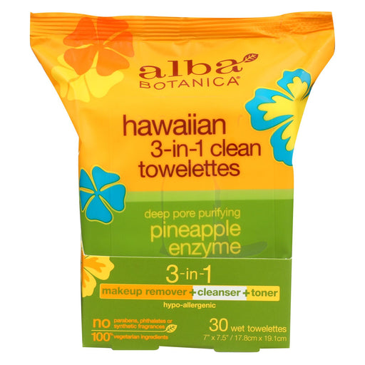 Alba Botanica Hawaiian Towelettes 3-in-1 - 30 Pack