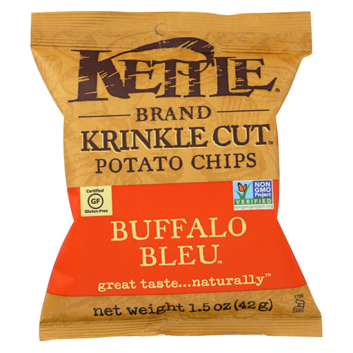 Kettle Brand Potato Chips - Buffalo Bleu - Case Of 24 - 1.5 Oz.