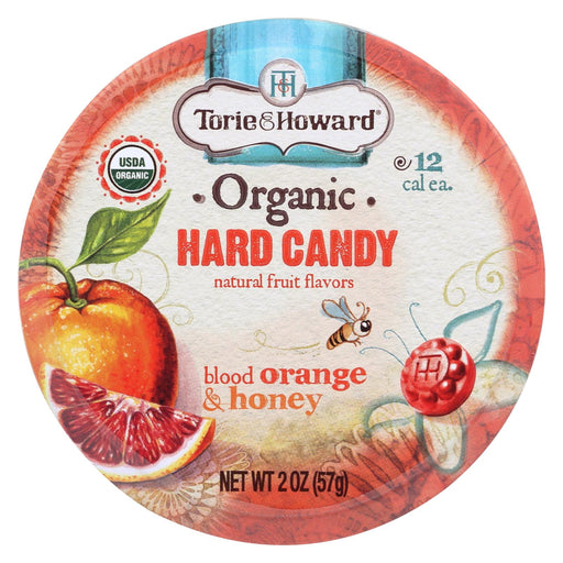 Torie And Howard Organic Hard Candy - Blood Orange And Honey - 2 Oz - Case Of 8