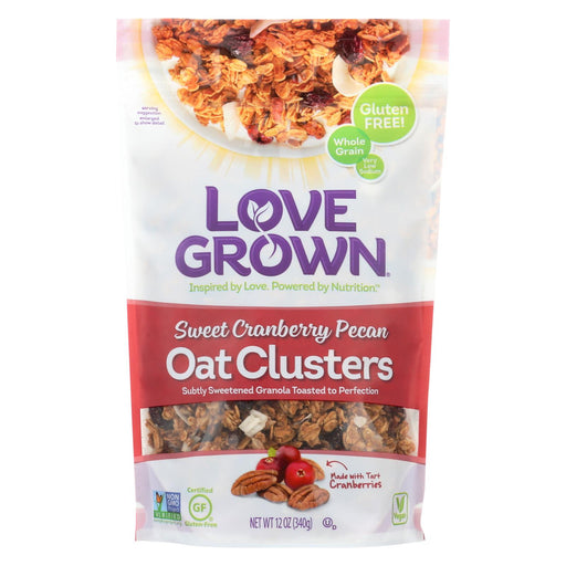 Love Grown Foods Oat Clusters - Sweet Cranberry Pecan - Case Of 6 - 12 Oz.