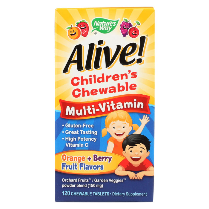 Nature's Way Alive Children's Multi-vitamin Chewable Natural Orange And Berry - 120 Chewable Tablets
