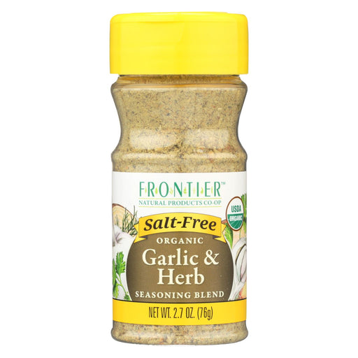 Frontier Herb Organic Seasoning Blend - Garlic And Herb - Salt Free - Case Of 6 - 2.7 Oz.