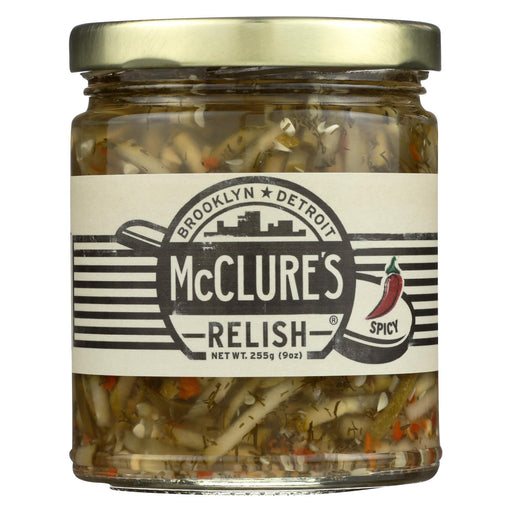 Mcclure's Pickles Relish - Spicy - Case Of 6 - 9 Oz