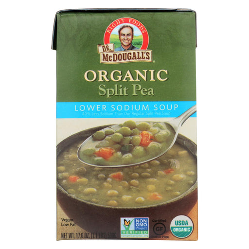 Dr. Mcdougall's Organic Split Pea Lower Sodium Soup - Case Of 6 - 17.6 Oz.