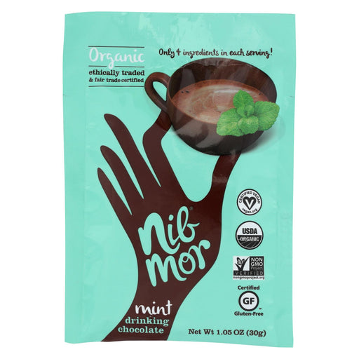 Nibmor Organic Drinking Chocolate - Mint - Case Of 6 - 1.05 Oz