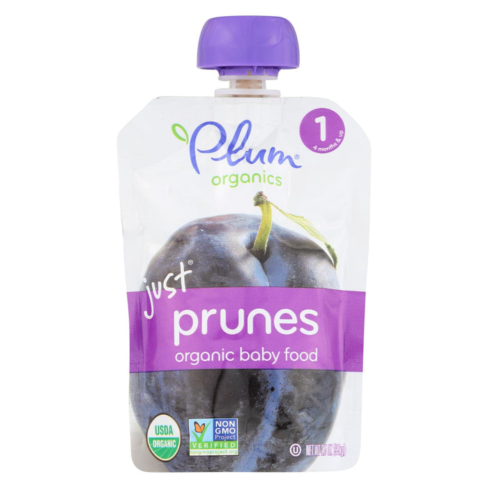 Plum Organics Just Fruit - Organic - Prunes - Stage 1 - 4 Months And Up - 3.5 Oz - Case Of 6