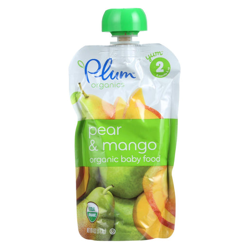 Plum Organics Baby Food - Organic - Pear And Mango - Stage 2 - 6 Months And Up - 3.5 .oz - Case Of 6