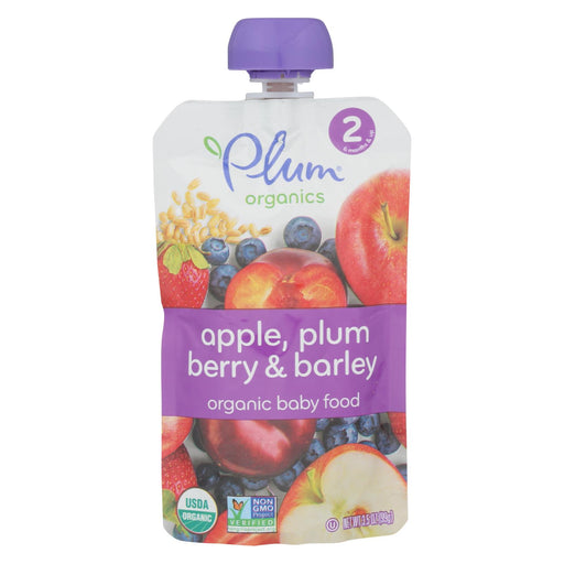 Plum Organics Baby Food - Apple, Plum, Berry And Barley - Case Of 6 - 3.5 Oz.