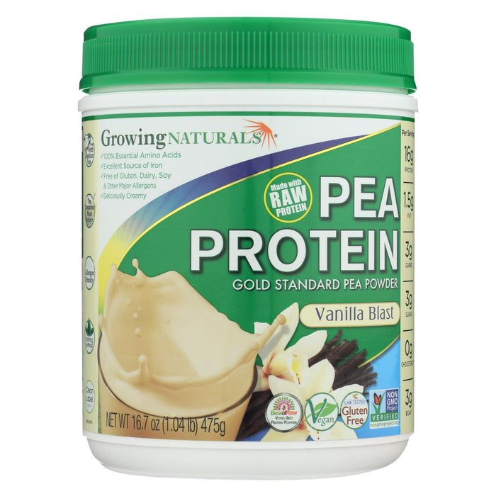Growing Naturals Yellow Pea Protein - Vanilla Blast - 16 Oz