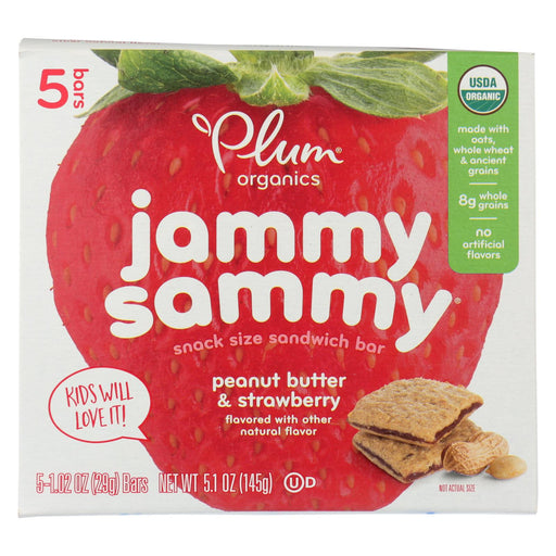Plum Kids Jammy Sammy Snacks - Strawberry Jam And Peanut Butter - Case Of 6 - 1.03 Oz.