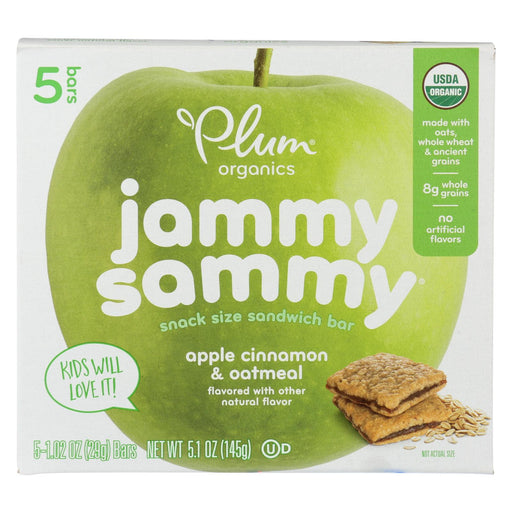 Plum Kids Jammy Sammy Snacks - Apple Cinnamon And Oatmeal - Case Of 6 - 1.03 Oz.