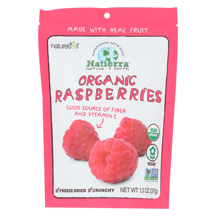 Natierra Freeze Dried - Raspberries - Case Of 12 - 1.3 Oz.