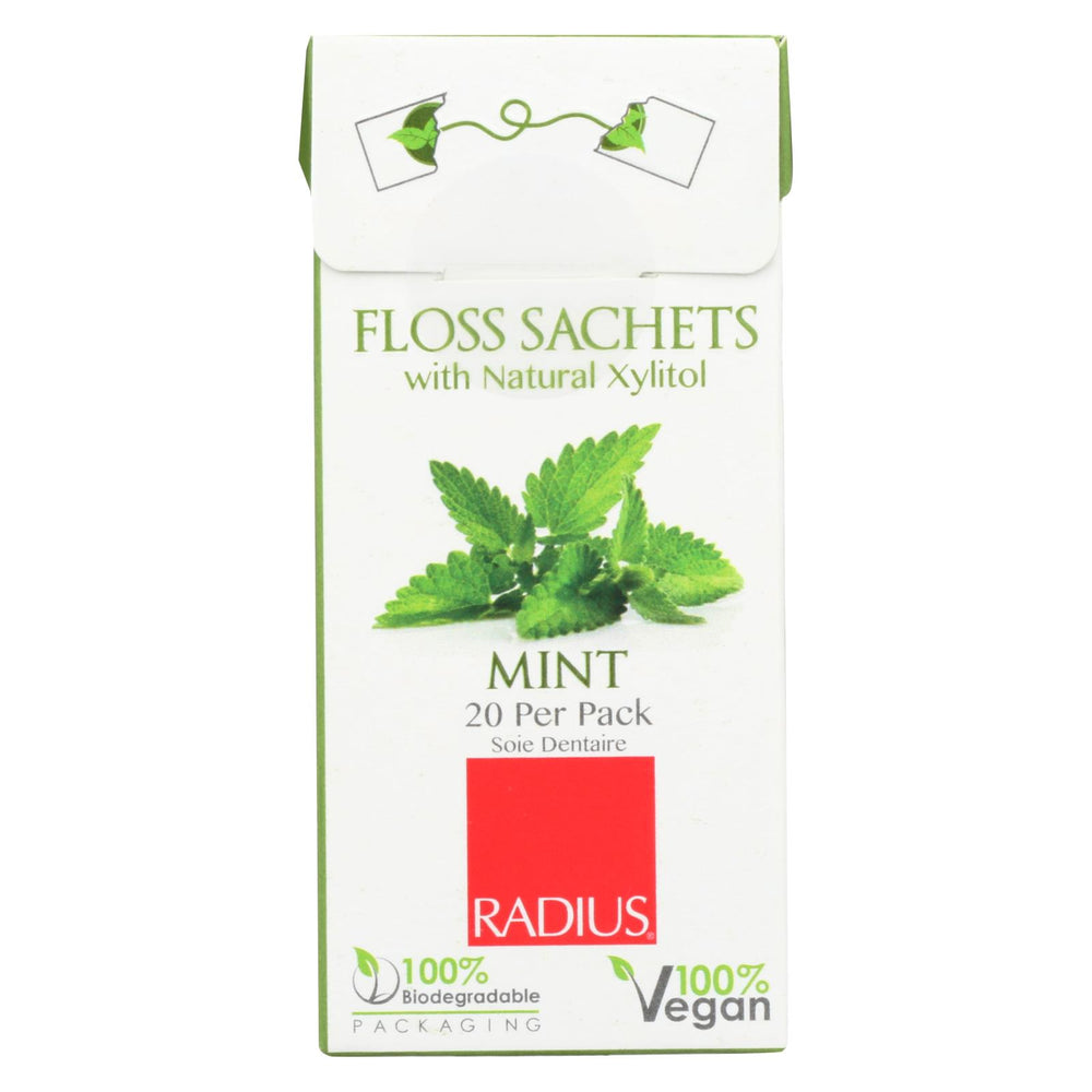 Radius Floss Sachets With Natural Xylitol - Mint - Case Of 20