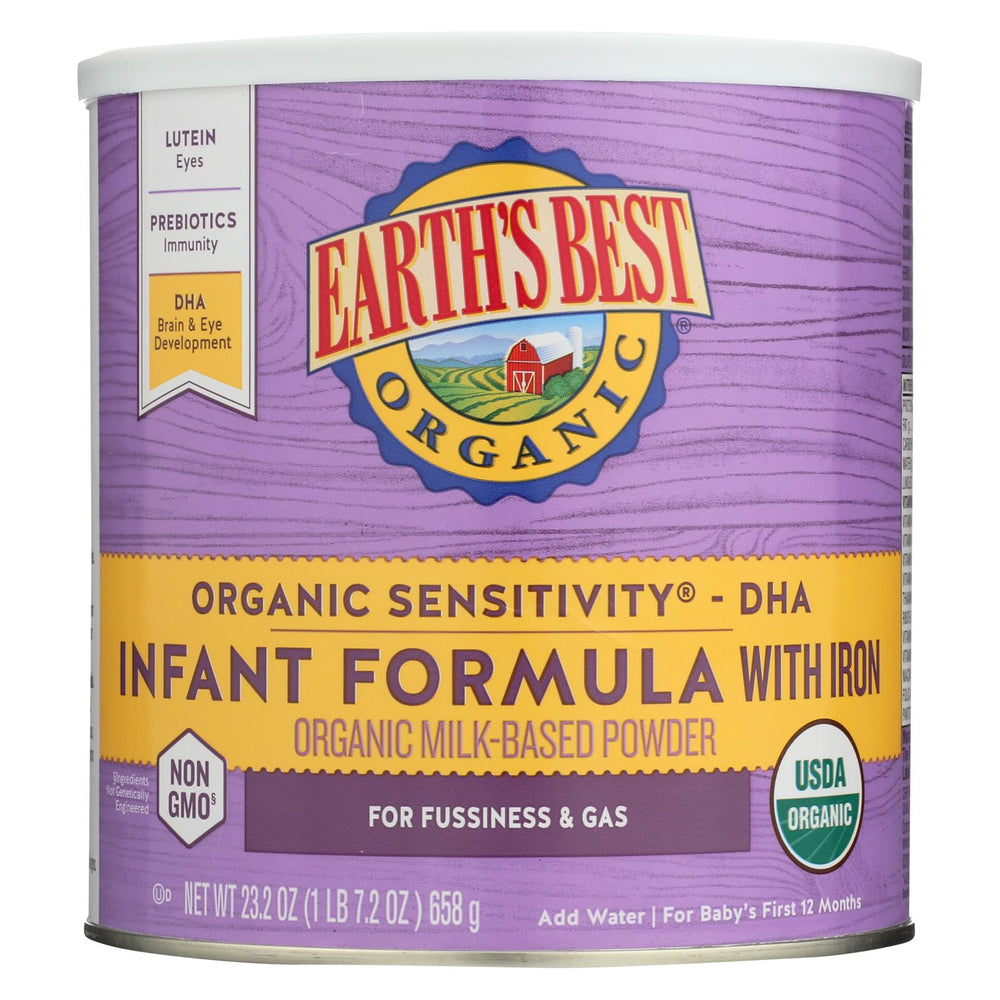 Earth's Best Organic Sensitivity Infant Formula With Iron - Case Of 4 - 23.2 Oz.