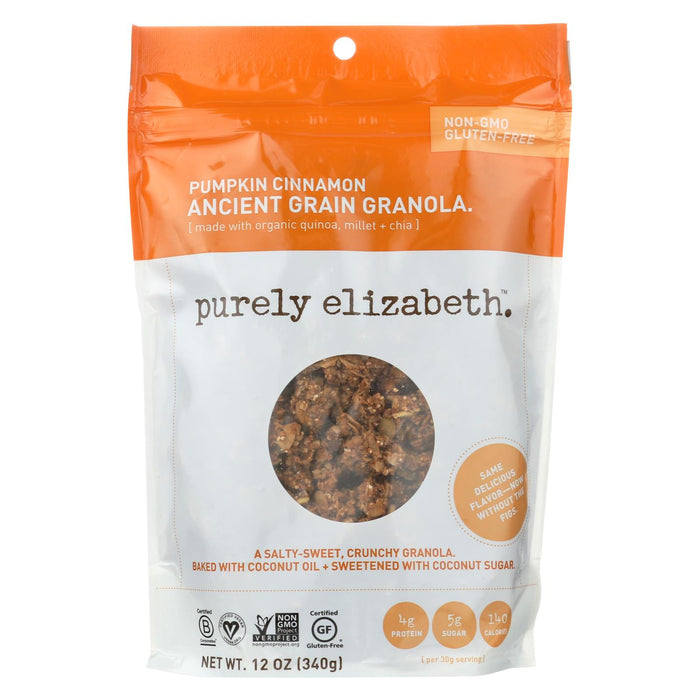 Purely Elizabeth Organic Ancient Granola Cereal And Puffs - Pumpkin Fig - Case Of 6 - 12 Oz.