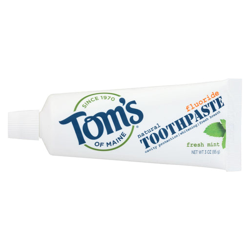 Tom's Of Maine Travel Natural Toothpaste - Fresh Mint, Fluoride - Case Of 24 - 3 Oz.