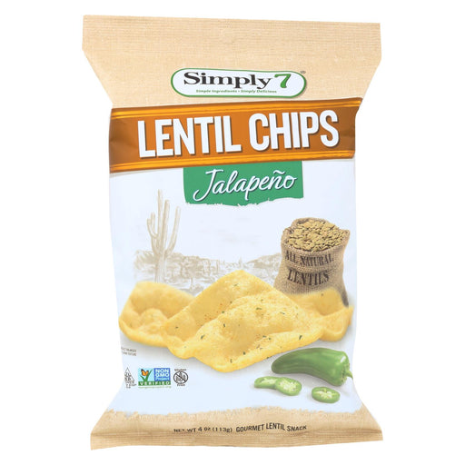 Simply 7 Lentil Chips - Jalapeno - Case Of 12 - 4 Oz.