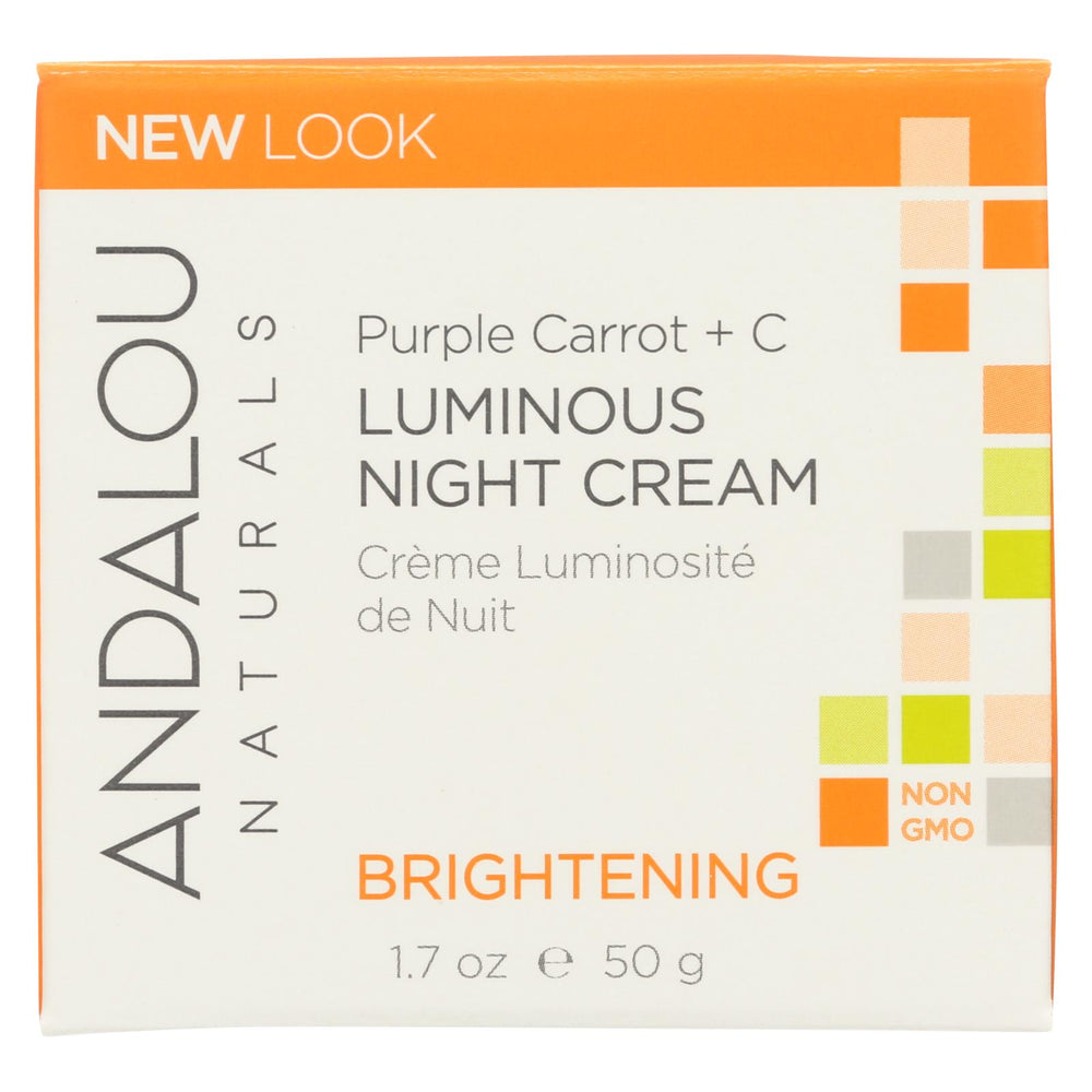 Andalou Naturals Luminous Night Cream Purple Carrot + C - 1.7 Oz
