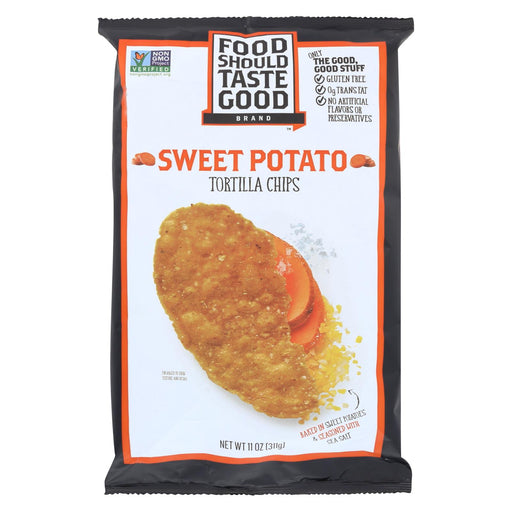 Food Should Taste Good Sweet Potato Tortilla Chips - Sweet Potato - Case Of 12 - 11 Oz.