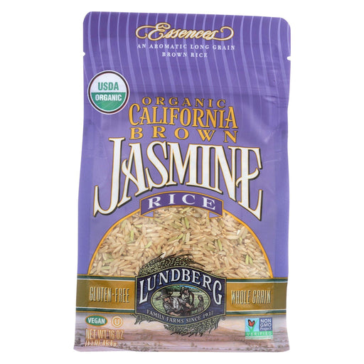 Lundberg Family Farms Organic California Brown Jasmine Rice - Case Of 6 - 1 Lb.