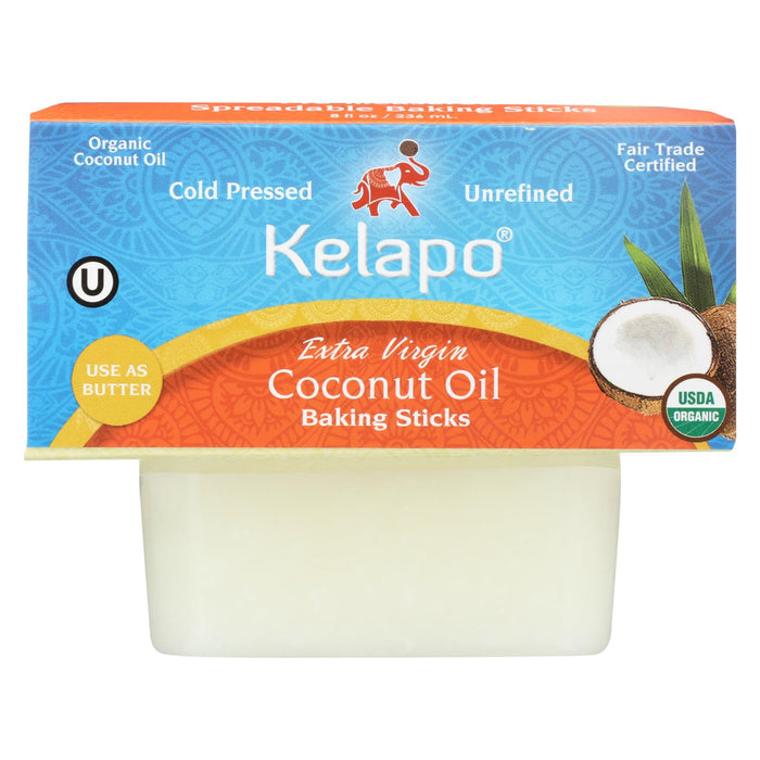 Kelapo Organic Extra Virgin Coconut Oil Pre-measured Baking Sticks- Case Of 6 - 2-4 Oz.