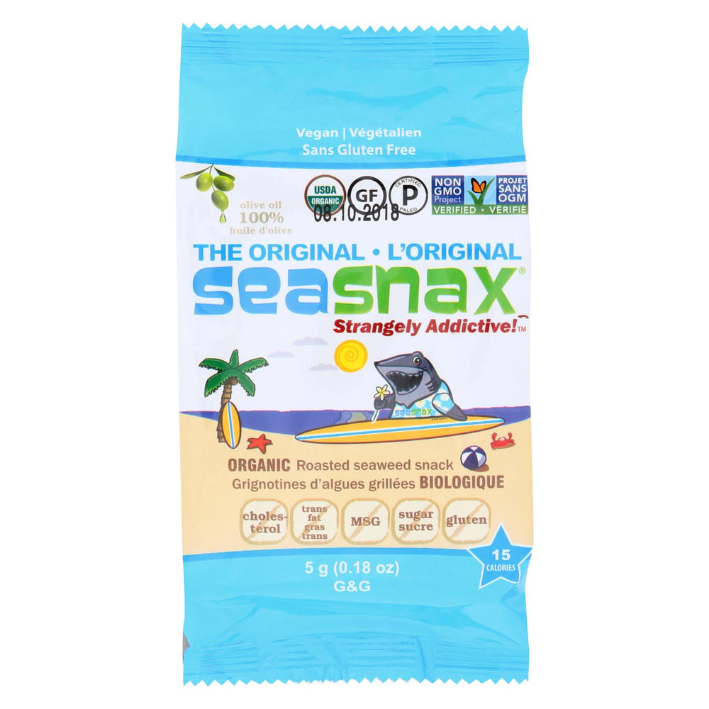 Seasnax Organic Seasnax Original Roasted Seaweed Snack - Case Of 24 - 0.18 Oz.