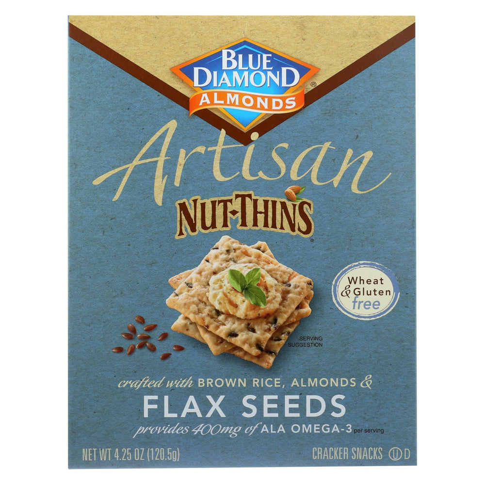 Blue Diamond Artesion Nut Thins - Flax Seed - Case Of 12 - 4.25 Oz.