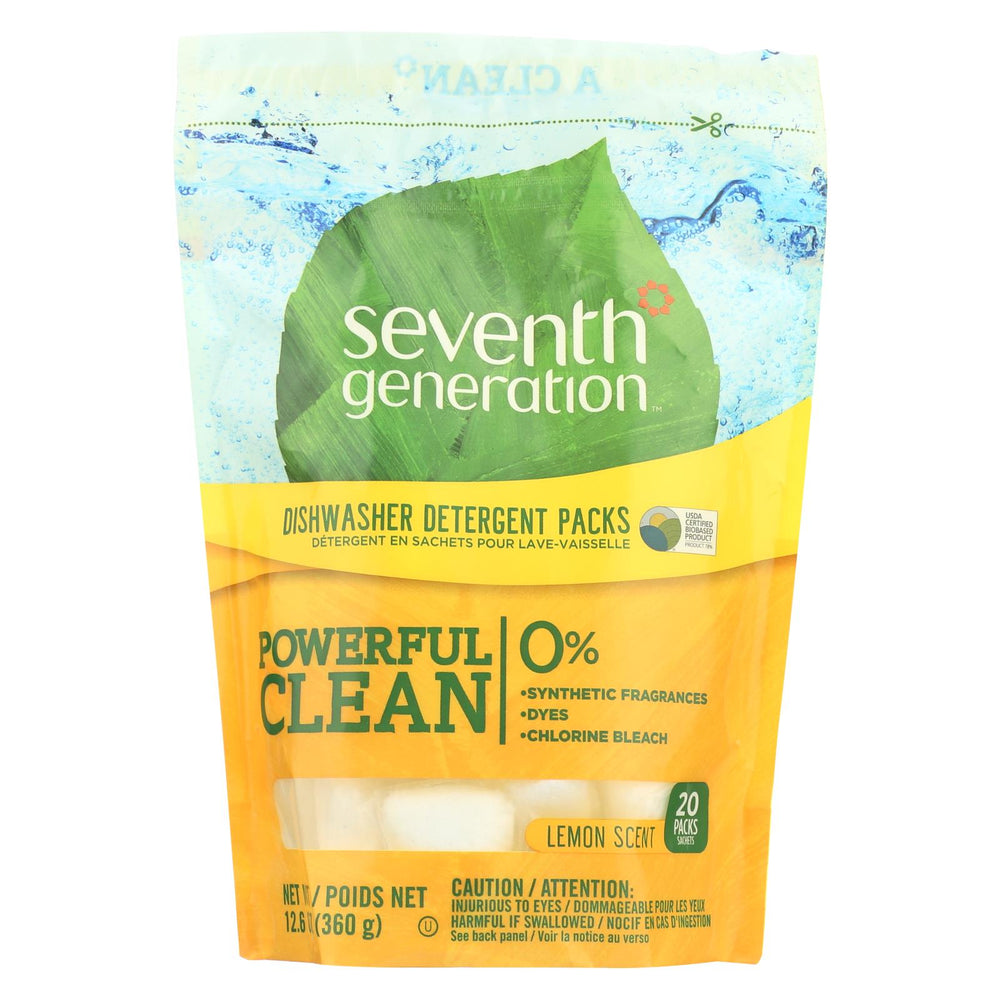 Seventh Generation Auto Dish Packs - Free And Clear - Case Of 12 - 20 Count