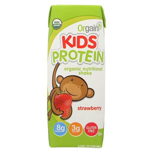 Orgain Kids Protein Shake - Strawberry - Case Of 12 - 8.25 Fl Oz.