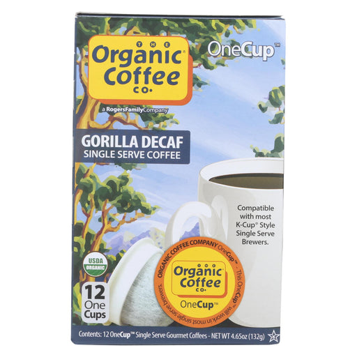 Organic Coffee Company Onecups - Gorilla Decaf - Case Of 6 - 4.65 Oz.