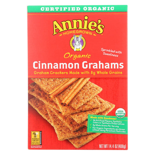 Annie's Homegrown Organic Cinnamon Graham Crackers - Case Of 12 - 14.4 Oz.