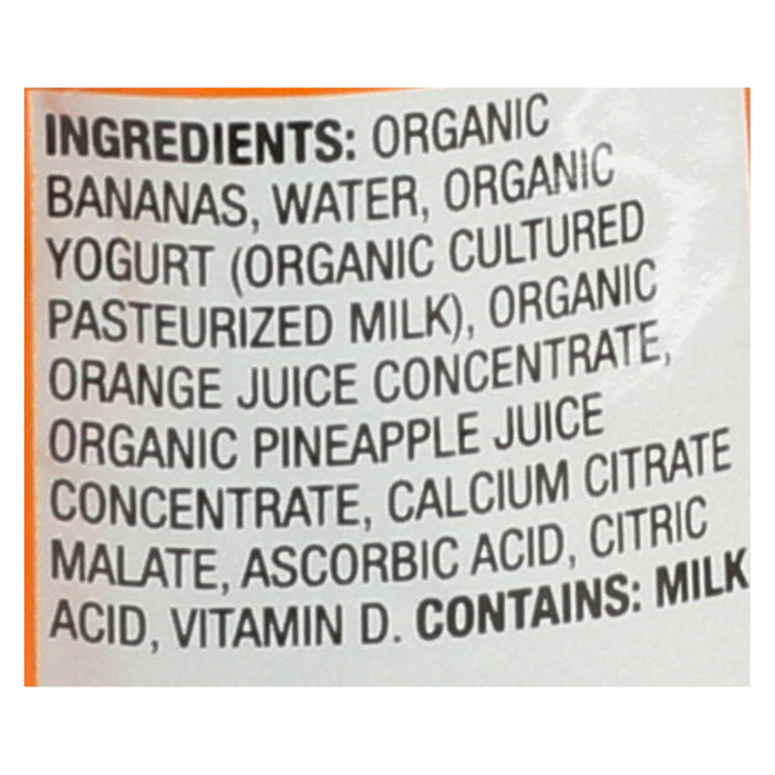 Earth's Best Baby Foods Organic Fruit Yogurt Smoothie - Pineapple, Banana And Orange - Case Of 12 - 4.2 Oz.