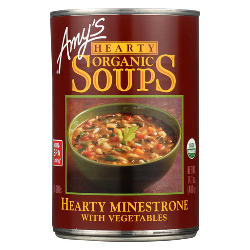 Amy's Organic Hearty Vegetable Minestrone Soup - Case Of 12 - 14.1 Oz