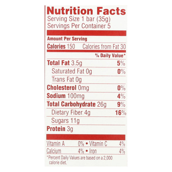 Van's Natural Foods Gluten Free Snack Bars - Cranberry Almond - Case Of 6 - 1.2 Oz.