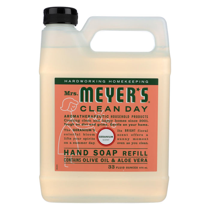 Mrs. Meyer's Clean Day - Liquid Hand Soap Refill - Geranium - Case Of 6 - 33 Fl Oz.