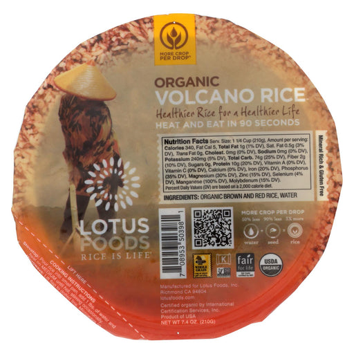Lotus Foods Organic Volcano Rice - Case Of 6 - 7.4 Oz.
