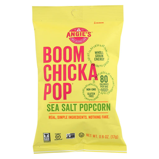 Angie's Kettle Corn Boom Chicka Pop Sea Salt Popcorn - Case Of 24 - 0.6 Oz.