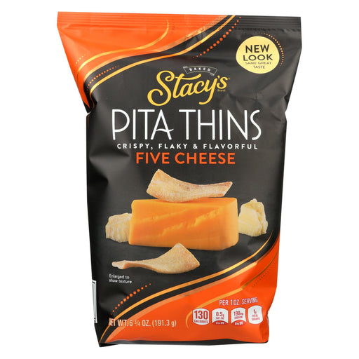 Stacy's Pita Chips 5 Cheese Pita Crisps - Cheese - Case Of 8 - 6.75 Oz.