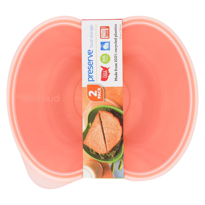 Preserve Small Square Food Storage Container - Orange- 2 Pack