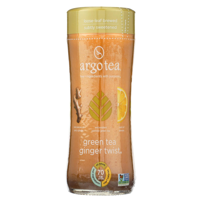 Argo Tea Iced Green Tea - Ginger Twist - Case Of 12 - 13.5 Fl Oz.