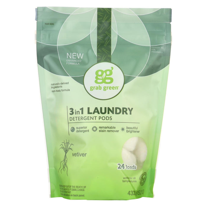Grab Green Laundry Detergent - Vetiver - Case Of 6 - 24 Count