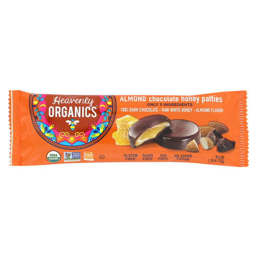 Heavenly Organics Honey Patties - Chocolate Almond - 1.2 Oz - Case Of 16