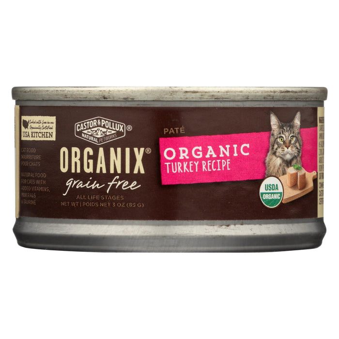 Castor And Pollux Organic Cat Food - Turkey Pate - Case Of 24 - 3 Oz.