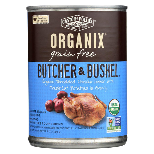 Castor And Pollux Organic Butcher And Bushel Dog Food - Shredded Chicken - Case Of 12 - 12.7 Oz.