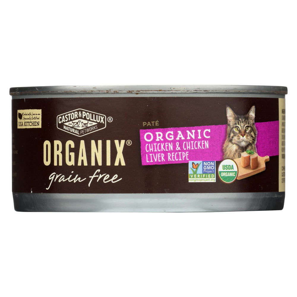 Castor And Pollux Organic Grain Free Cat Food - Chicken And Liver Pate - Case Of 24 - 5.5 Oz.