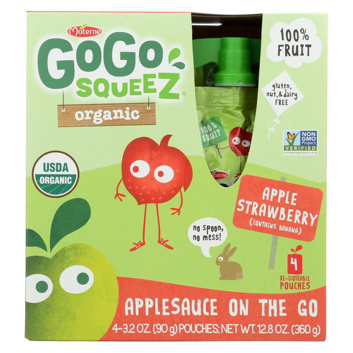 Gogo Squeeze Applesauce - Apple Strawberry - Case Of 12 - 3.2 Oz.
